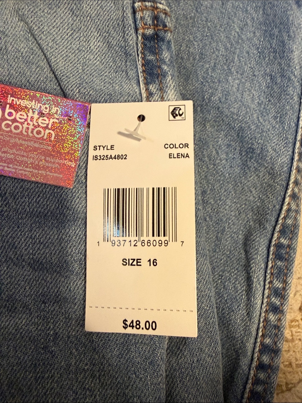 Imperial Star Girls High Rise Wide Leg Jeans - Light Blue Denim - Picture 4 of 4